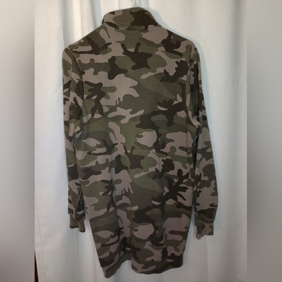 True Religion Half Zip Pullover Sweatshirt Womens Small Camo Dress Fleece Logo - Picture 5 of 10